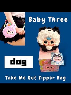 Baby Three Take Me Out Plush Zipper Bag Dog